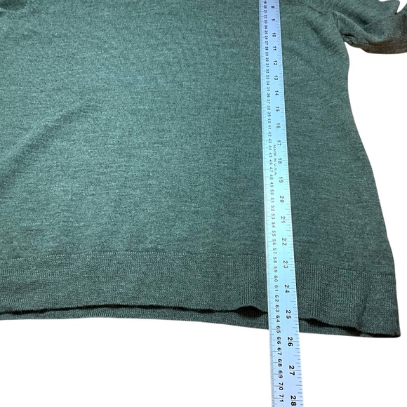 LORD & TAYLOR 100% Extra Fine Merino Wool Vee Neck Sweater Loden Green Sz XL - Picture 6 of 8